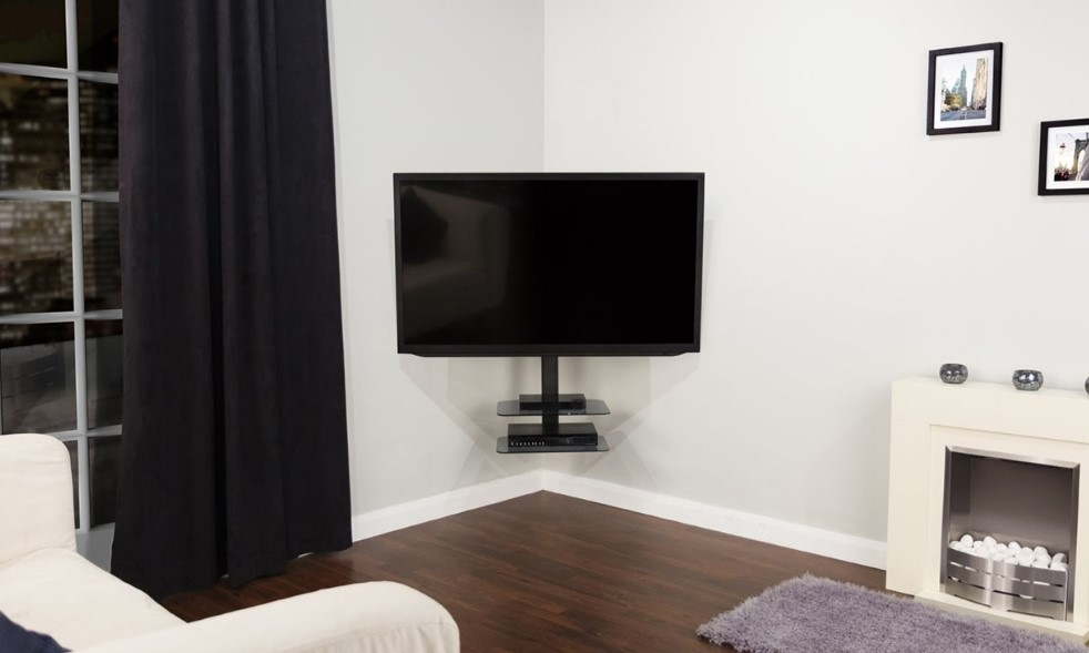 Corner tv deals mounted